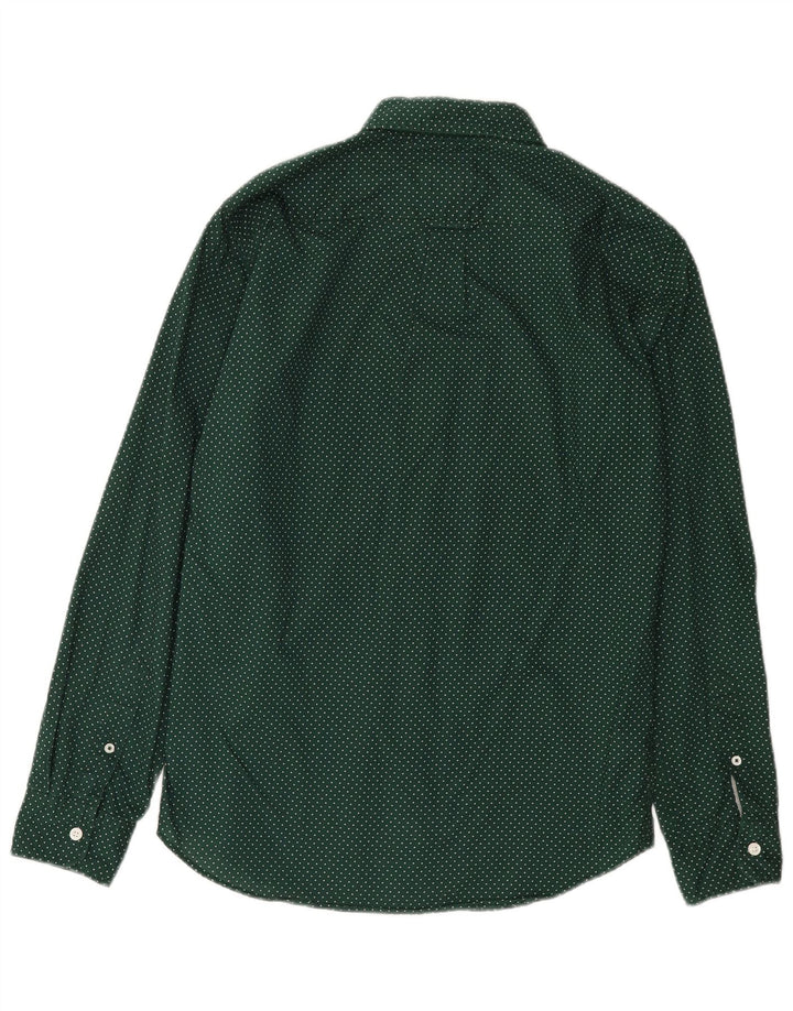 American Eagle Mens Classic Fit Shirt Small Green Spotted Cotton