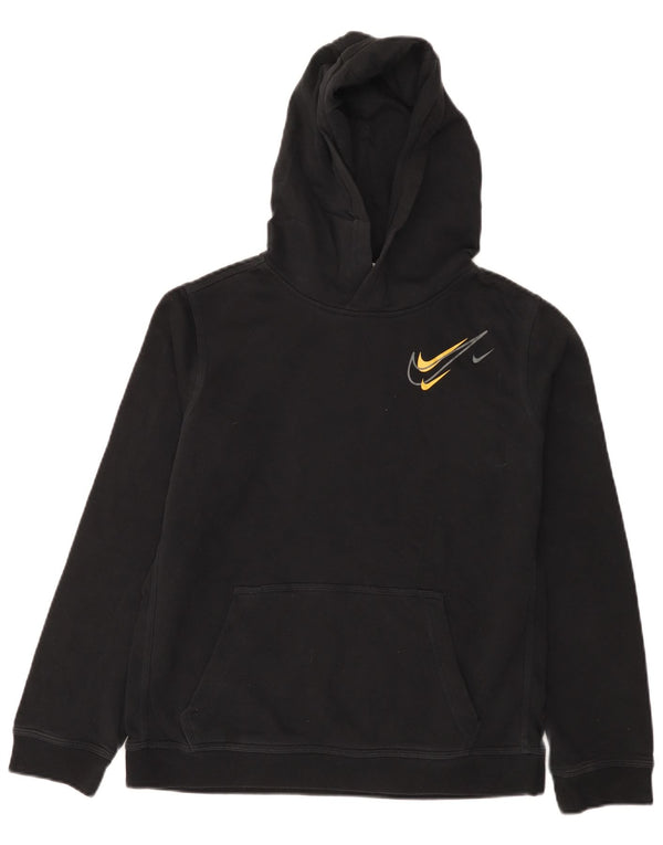 Nike Jungen-Pullover mit Grafik-Hoodie, 13–14 Jahre, XL, schwarze Baumwolle