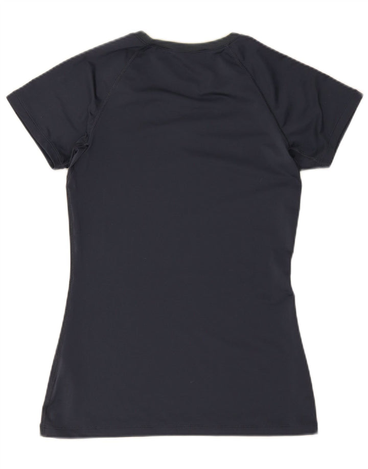 Nike Womens Dri Fit T-Shirt Top UK 12 Medium Navy Blue Polyester