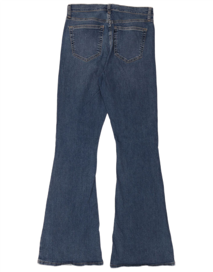 Topshop Womens Jamie Flared Jeans W30 L32 Blue Cotton