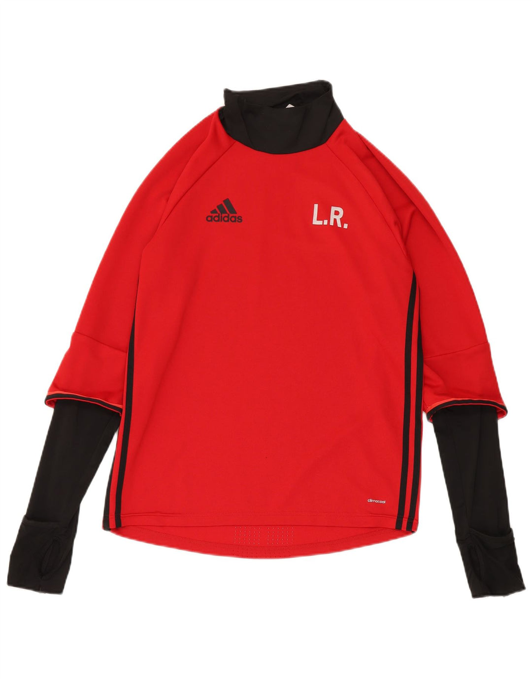 Adidas Mens Graphic Top Long Sleeve Medium Red Polyester