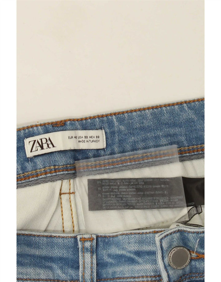 Zara Mens Slim Jeans EU 42 Large W32 L30 Blue Cotton