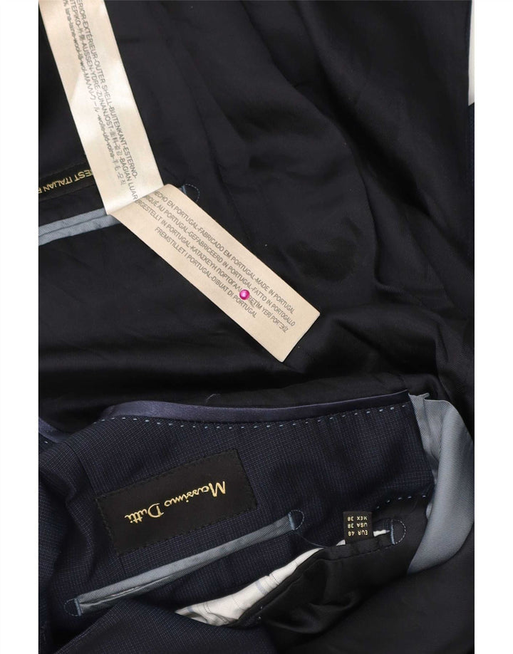 Jaqueta blazer masculina Massimo Dutti com 2 botões IT 48 lã azul marinho médio