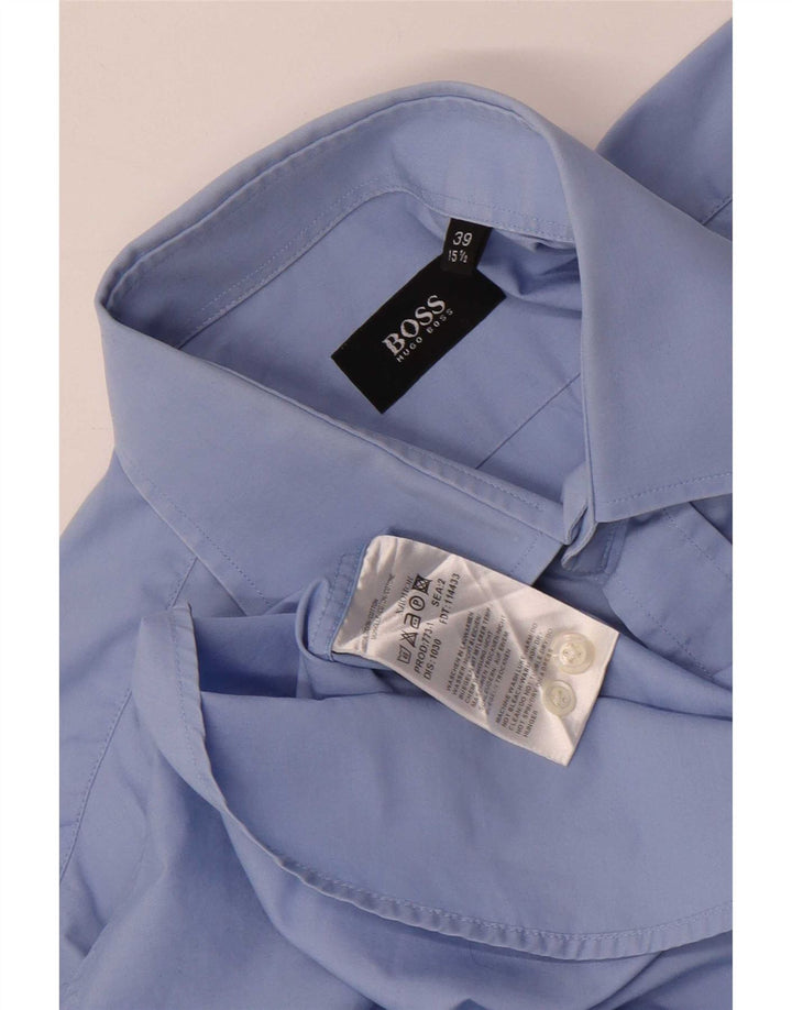 Hugo Boss Chemise Homme Taille 39 15 1/2 Coton Bleu Moyen