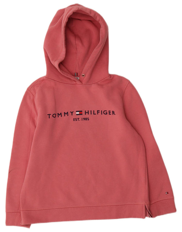 Pulover cu capota cu grafic Tommy Hilfiger pentru femei UK 14, bumbac roz mediu