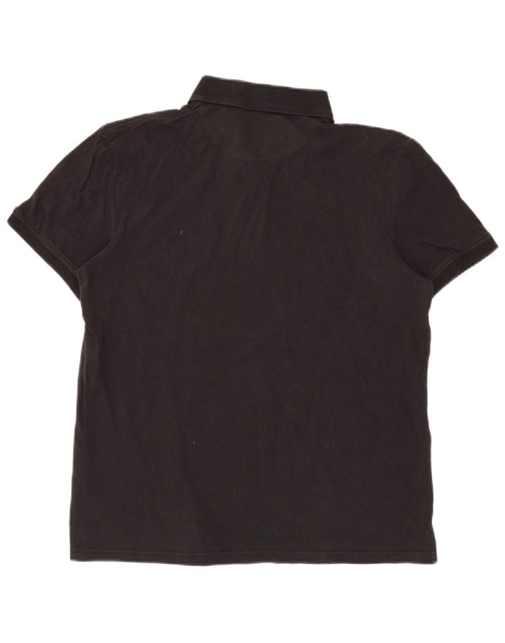 Lyle & Scott Mens Polo Shirt Large Black Cotton