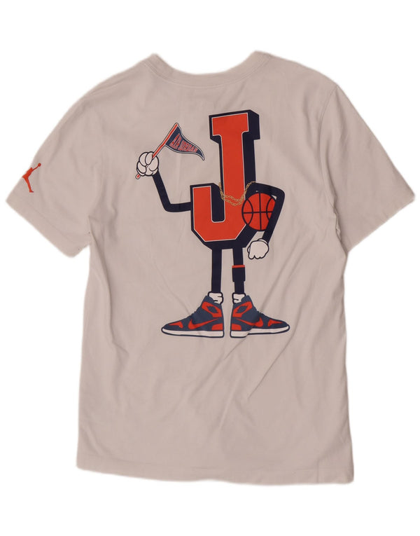 Jordan Mens Standard Fit Graphic T-Shirt Top Medium White Cotton