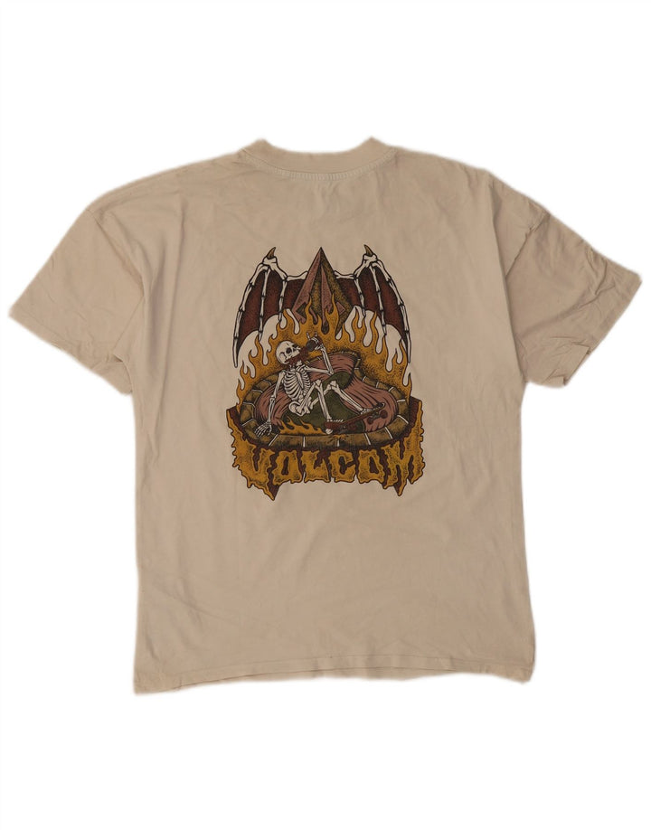 Volcom Mens Graphic T-Shirt Top Small Beige Cotton