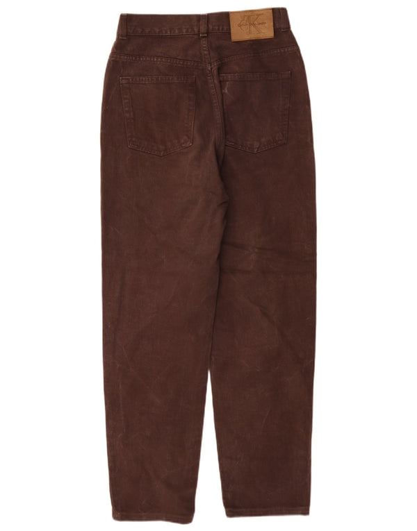 Calvin Klein Damen-Jeans mit lockerer Passform und hoher Taille, W28, L28, braune Baumwolle