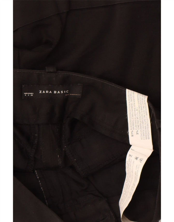 Zara Womens Chino Shorts Small W26  Black Cotton