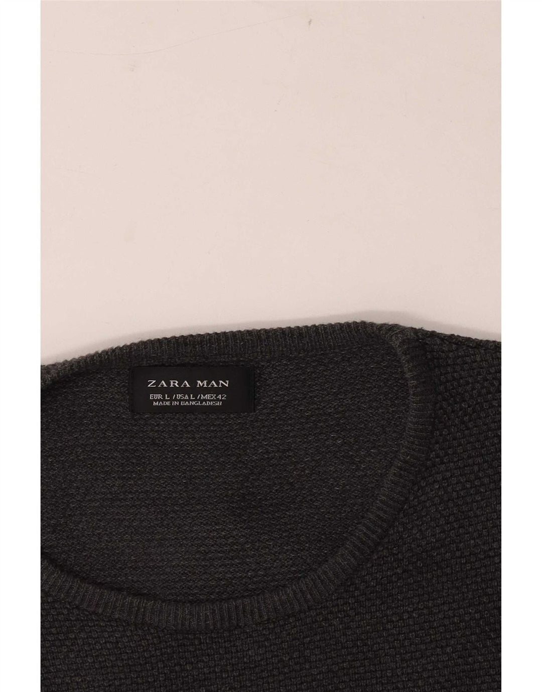 Zara Pull ras du cou pour homme, grand gris