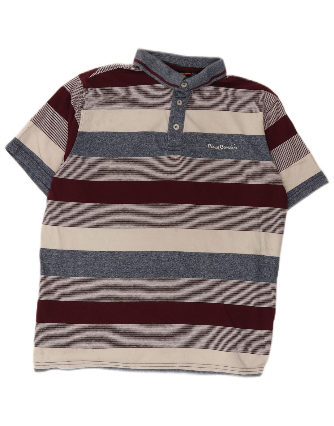 Pierre Cardin Mens Polo Shirt Medium Multicoloured Striped Cotton