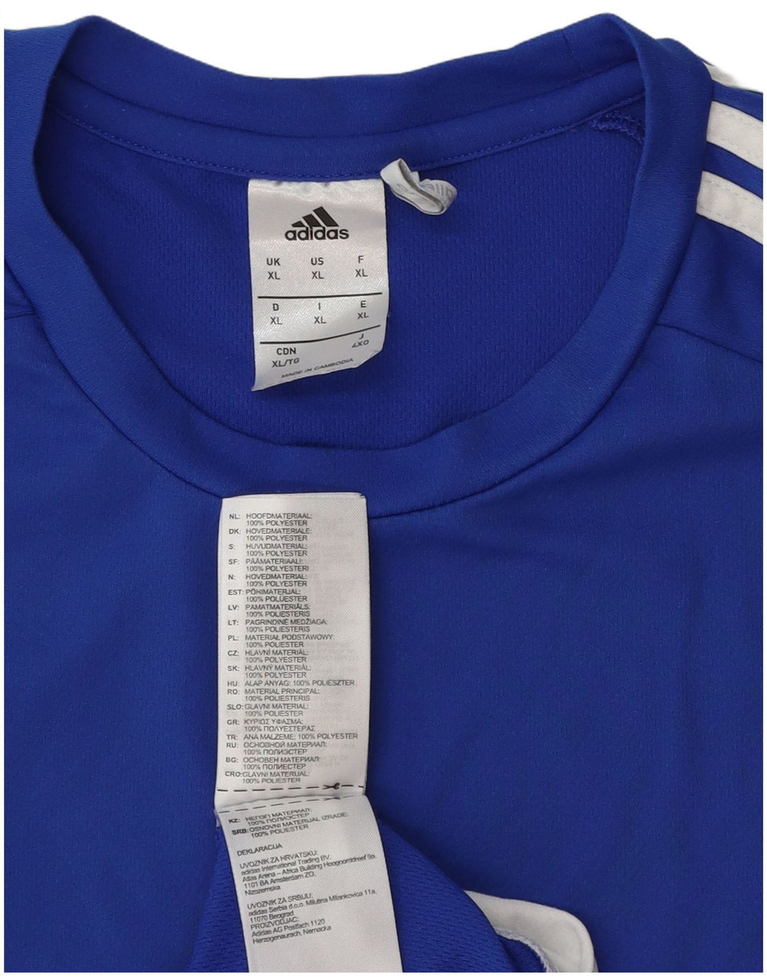 Adidas Mens Climalite T-Shirt Top XL Blue Colourblock Polyester