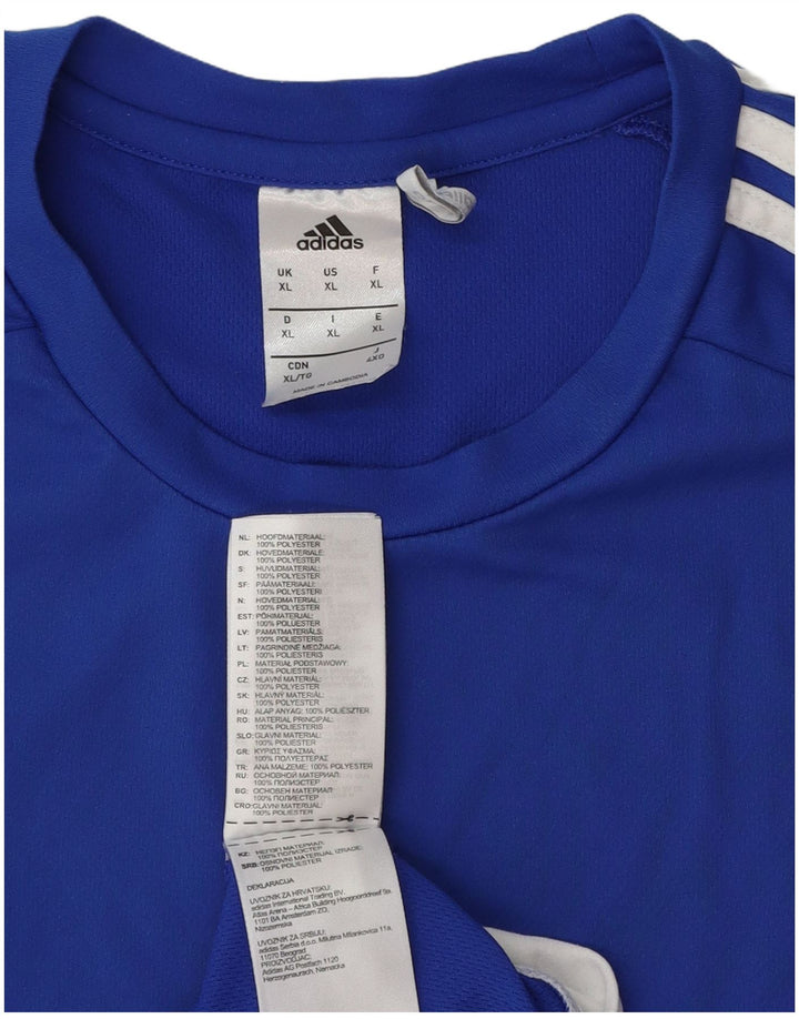 Adidas Mens Climalite T-Shirt Top XL Blue Colourblock Polyester