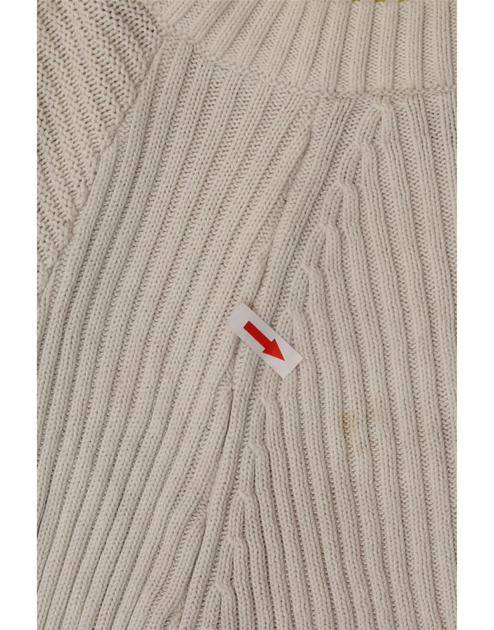 Topshop Womens Crop Oversized Crew Neck Jumper Sweater UK 12 Medium White