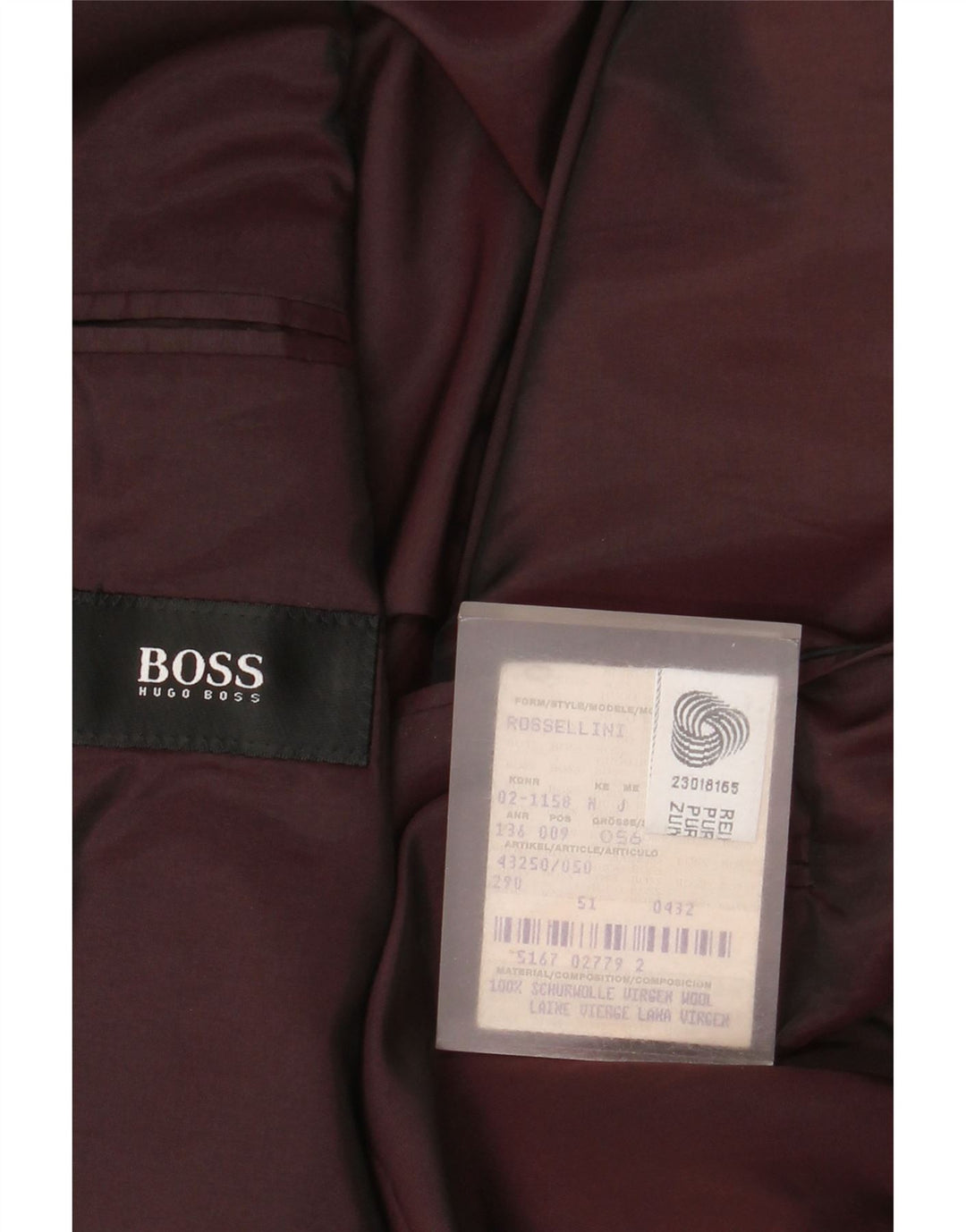 Hugo Boss Herre 3-knaps blazerjakke EU 51 Stor brun sildeben