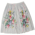 Vintage Womens Pleated A-Line Skirt W30 Medium White Floral