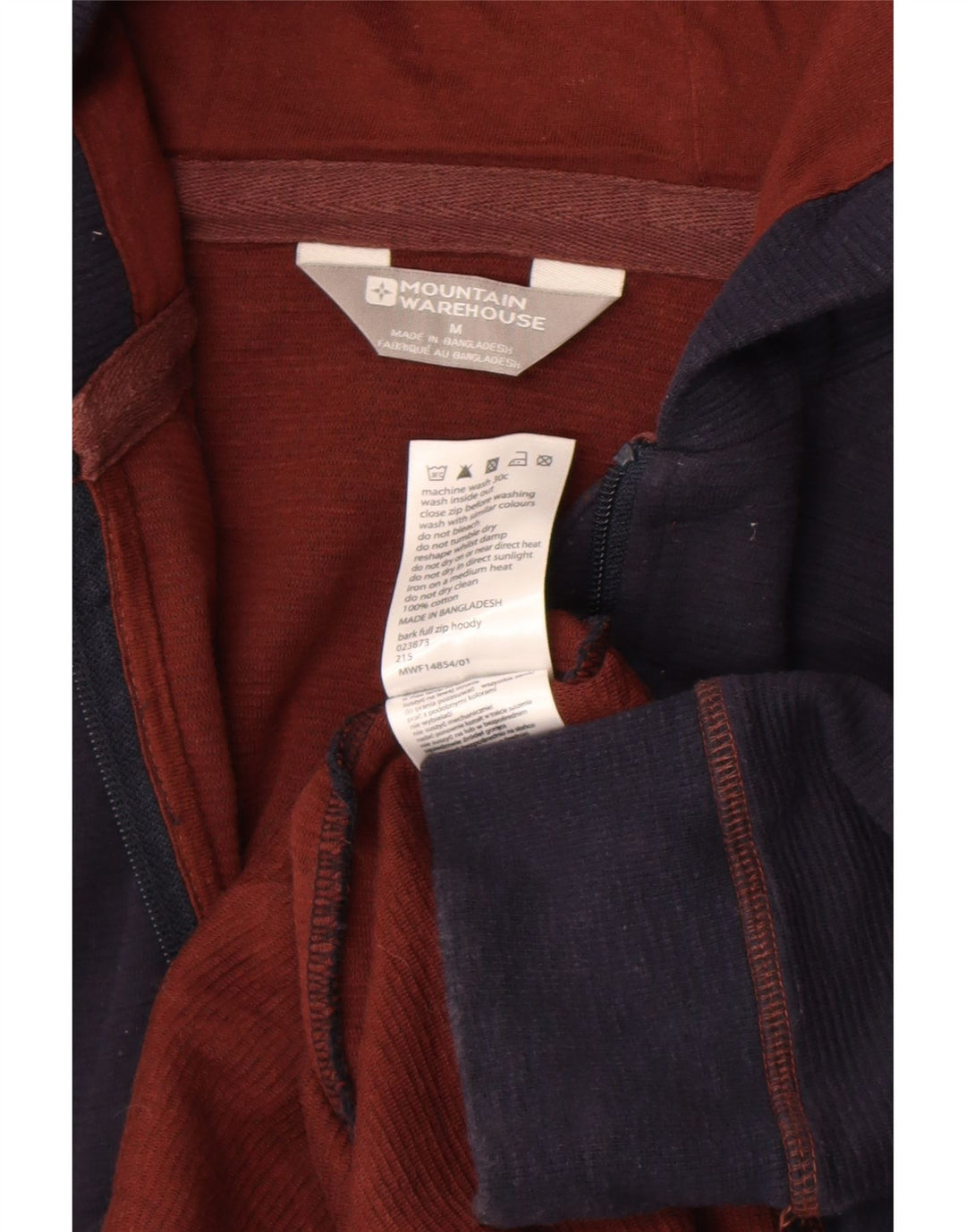 Mountain Warehouse Mens Zip Hoodie Sweater Medium Navy Blue Cotton