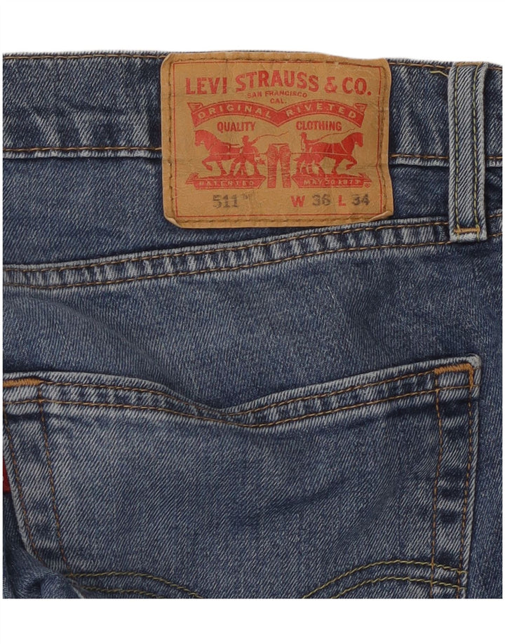 LEVI'S Mens Slim Jeans W36 L34 Blue Cotton