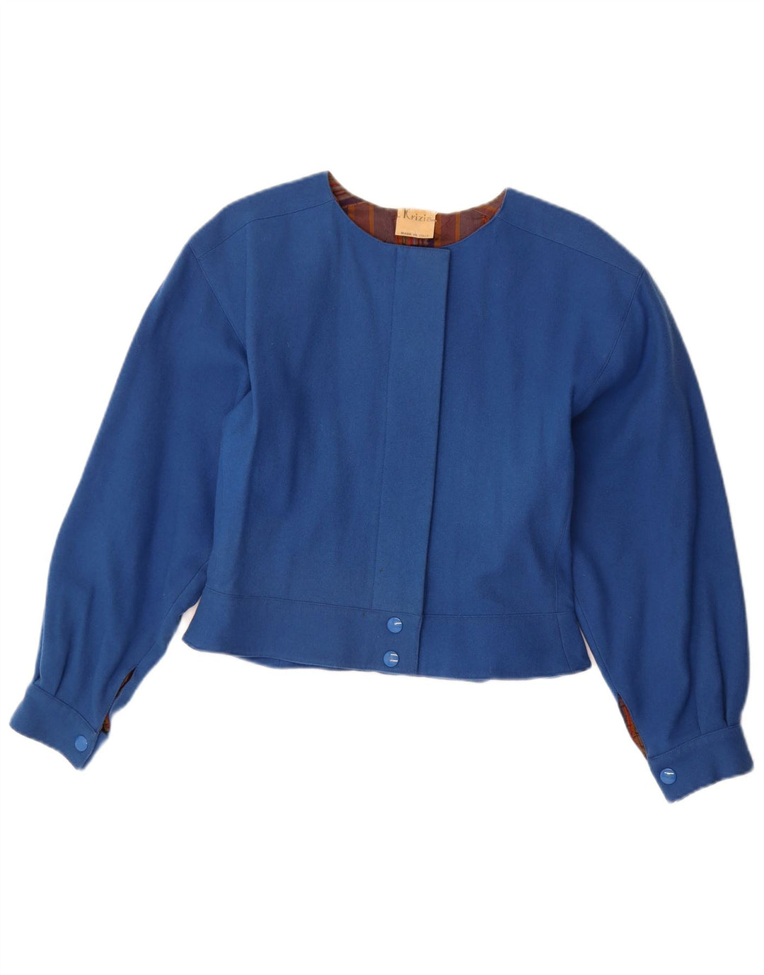 Jaqueta Bolero Feminina Krizia UK 14 Azul Médio