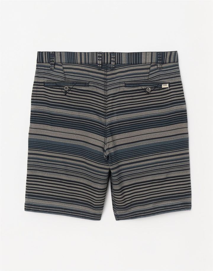 Vans Mens Casual Shorts W34 Large Blue Striped Cotton
