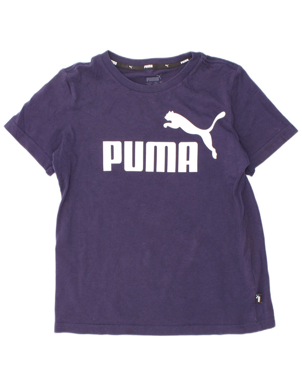 Puma T-Shirt Graphique Garçon 9-10 ans Bleu Marine Coton