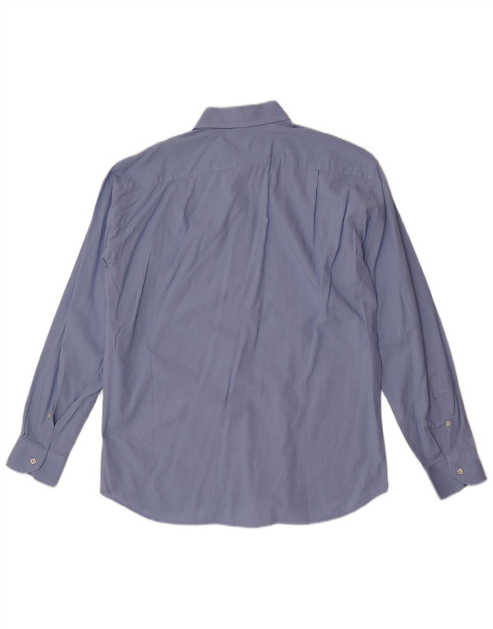 Roccobarocco Mens Shirt Size 41 16 Large Blue Cotton