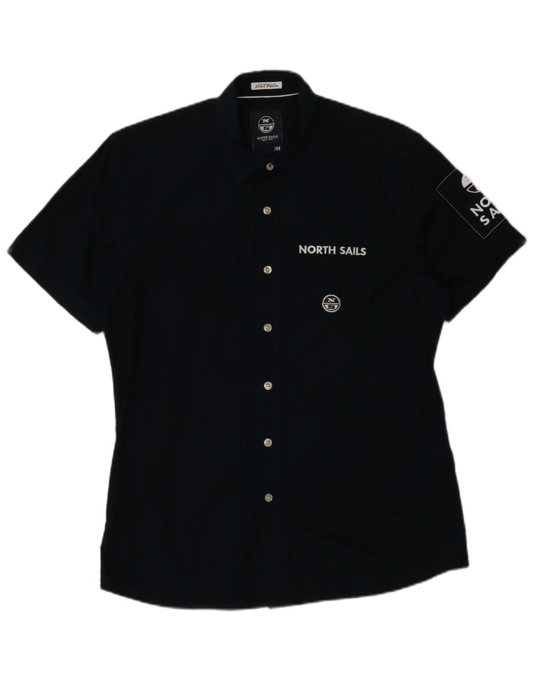 North Sails Mens Graphic Short Sleeve Shirt Medium Navy Blue Cotton