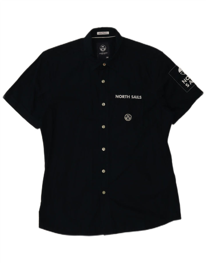 North Sails Mens Graphic Short Sleeve Shirt Medium Navy Blue Cotton