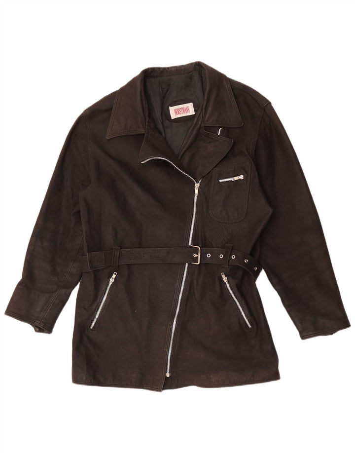 Vintage dame læderjakke UK 20 2XL Brun