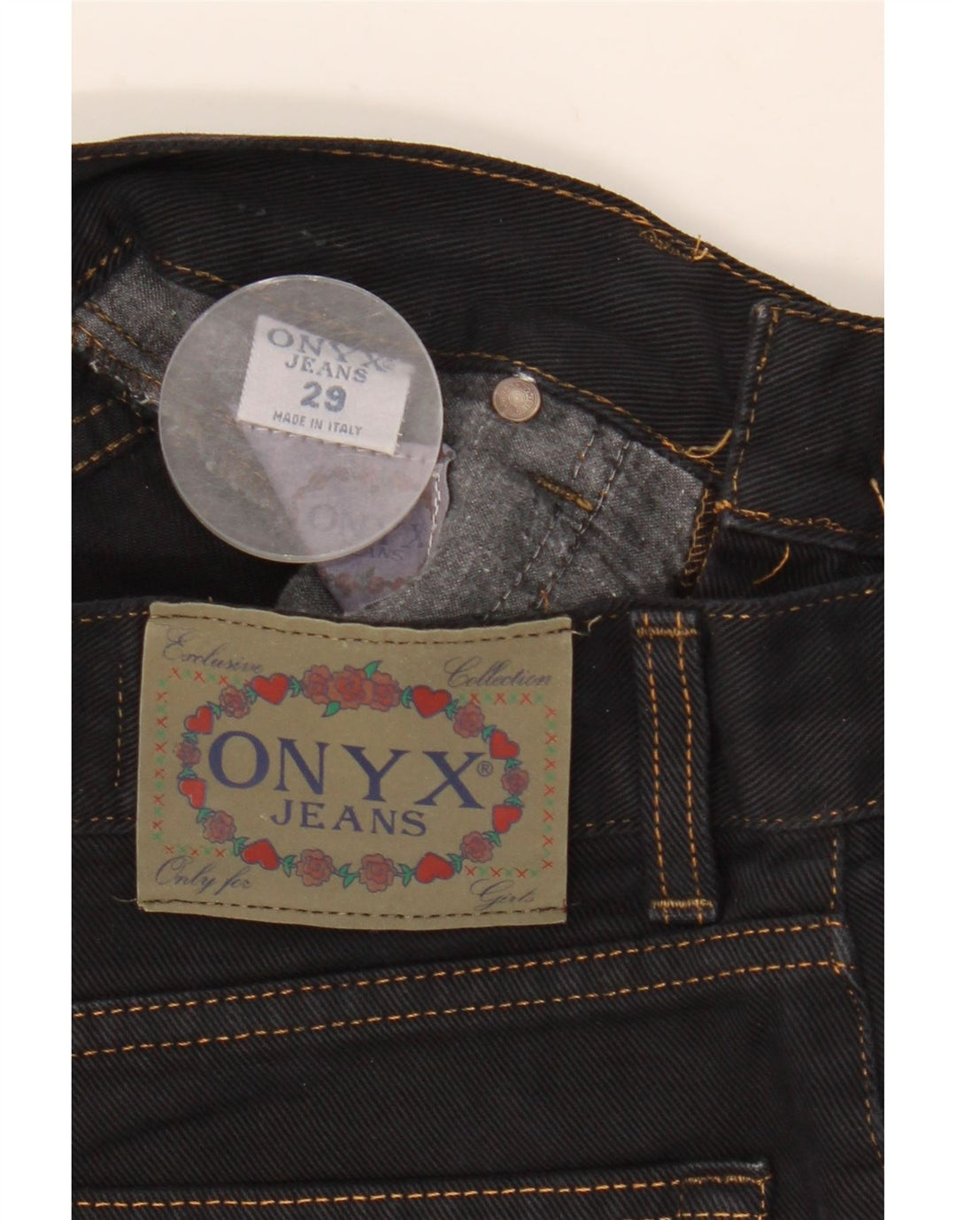 ONYX Womens Tapered Jeans W29 L28 Black Cotton