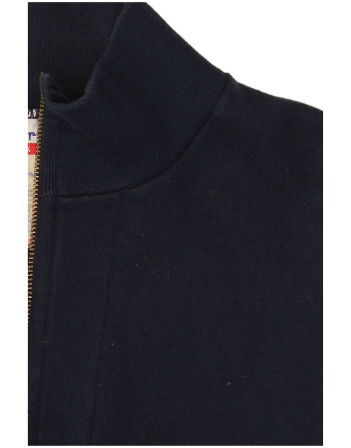 CHAMPION Womens Oversized Zip Neck Sweatshirt Jumper UK 10 Small Navy Blue