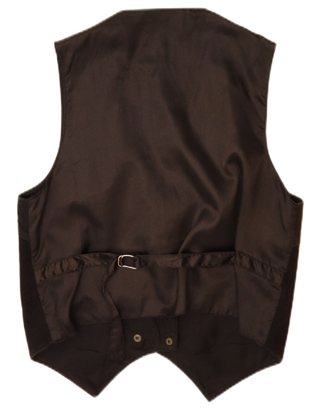Vintage Womens Suede Waistcoat UK 14 Medium Black Leather