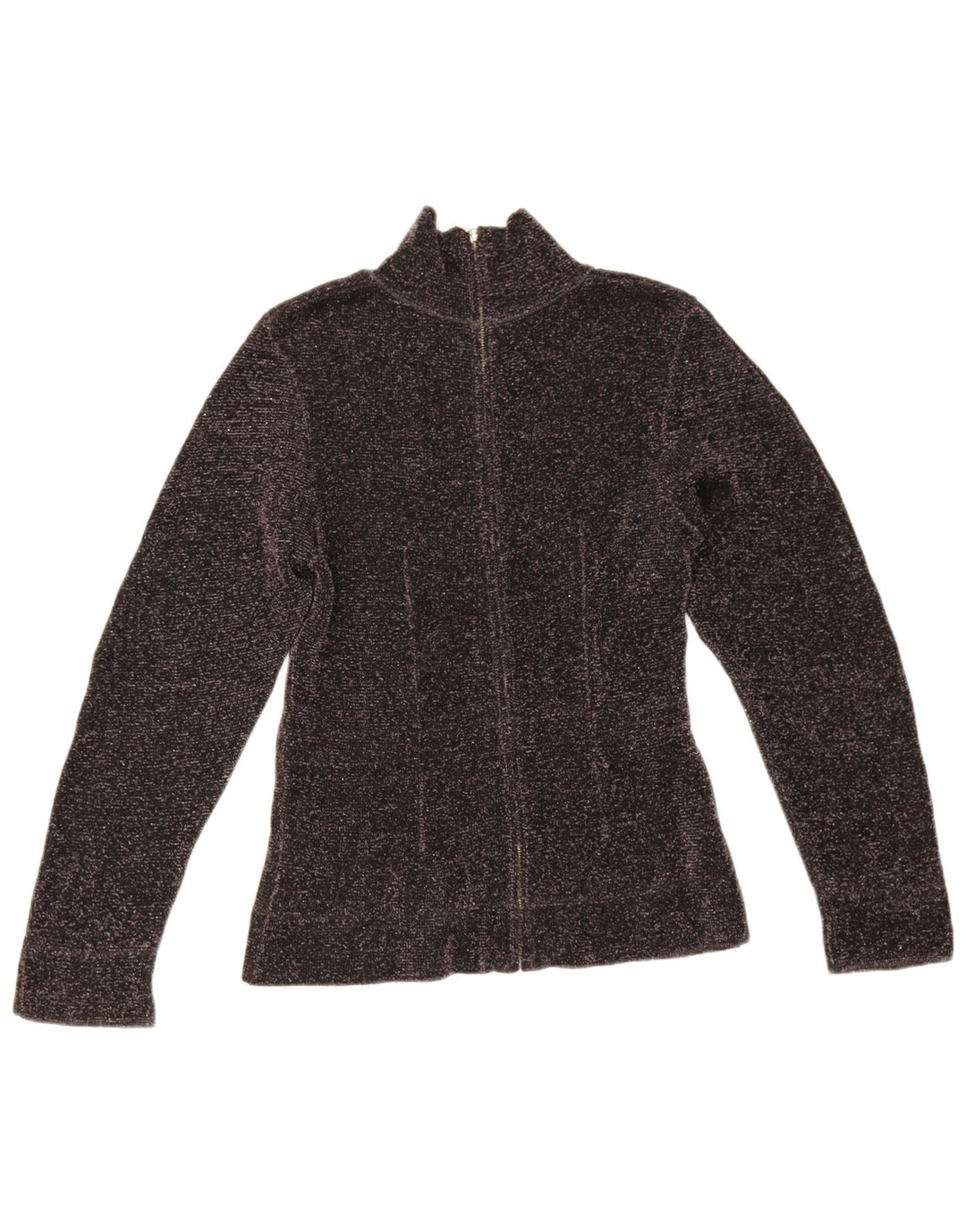 Zara Womens Turtle Neck Jumper Sweater UK 12 Medium Black Flecked Viscose
