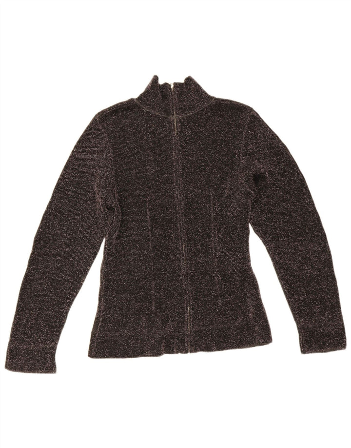 Zara Womens Turtle Neck Jumper Sweater UK 12 Medium Black Flecked Viscose
