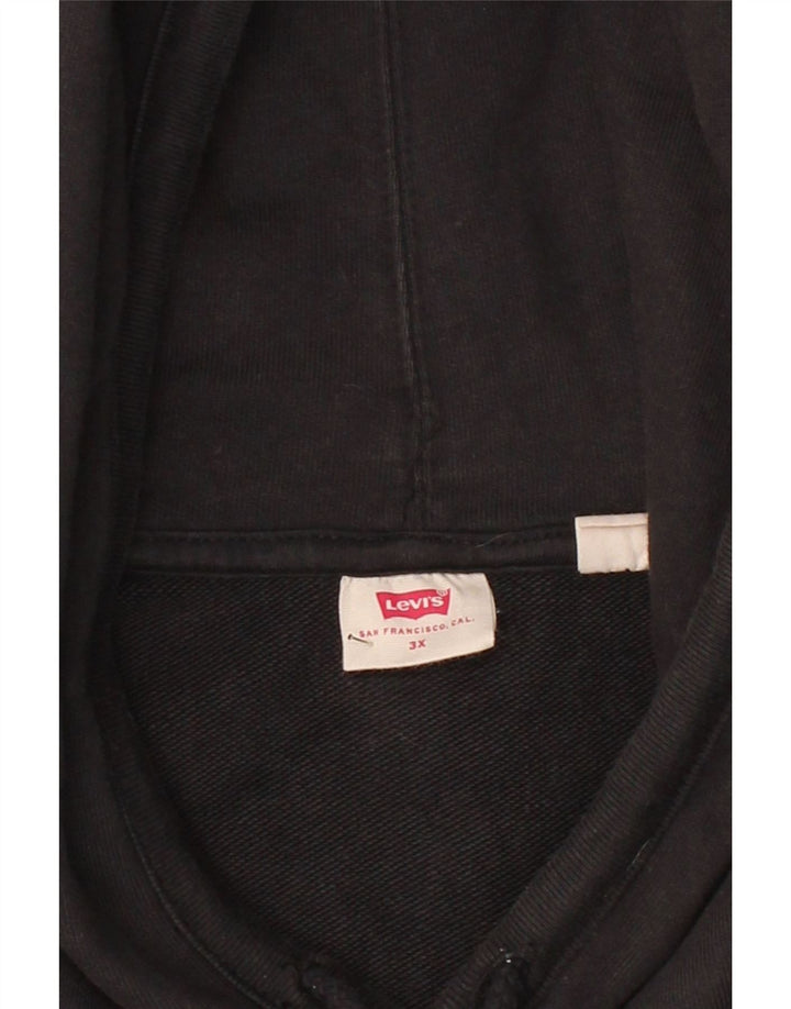 LEVI'S moletom com capuz feminino UK 20 3XL algodão preto