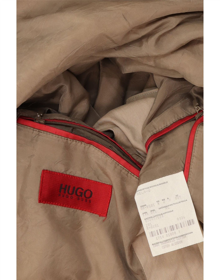 Hugo Boss Mens Overcoat UK 42 XL Beige Cotton