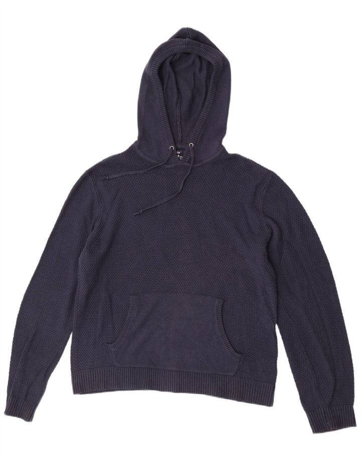 Gap Mens Hooded Jumper Sweater Medium Navy Blue Cotton