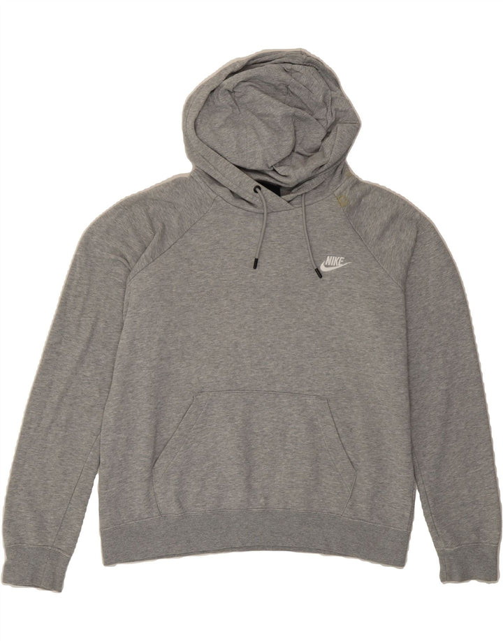 NIKE Womens Oversized Hoodie Jumper UK 14 Medium Grey Cotton Vintage Nike and Second-Hand Nike from Messina Hembry 