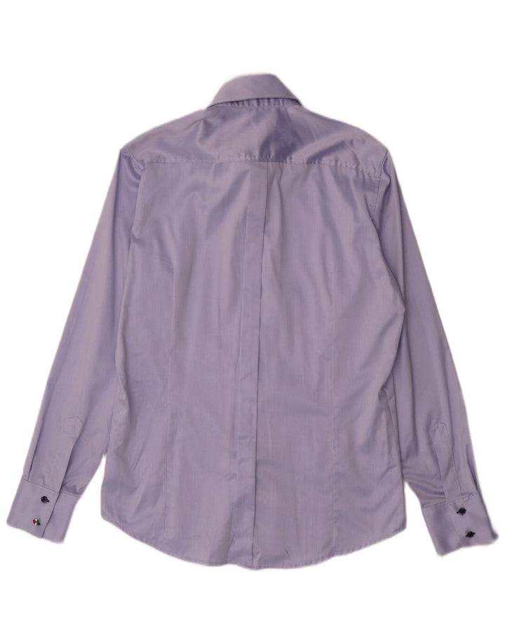 NARACAMICIE Mens Shirt Large Purple Cotton