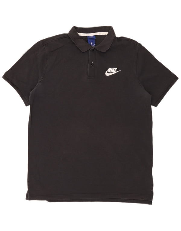 Polo Nike Hombre Grande Negro Algodón