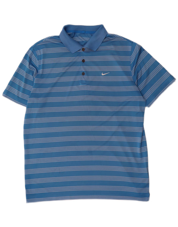 Polo Nike da uomo XL in poliestere a righe blu