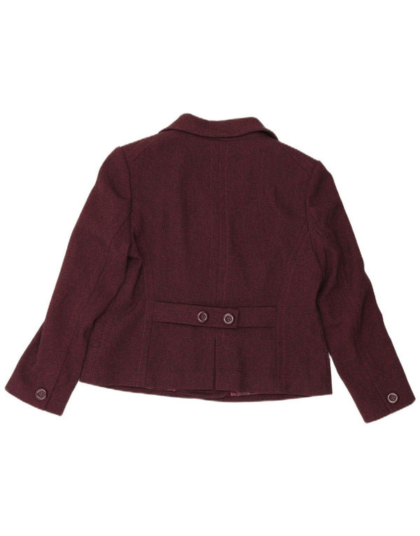 Marks & Spencer Dame Dobbeltradet Blazer Jacket UK 18 XL Burgundy