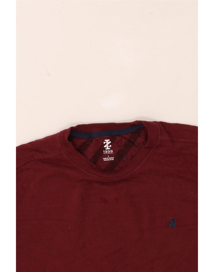IZOD Mens Sweatshirt Jumper Large Burgundy Cotton Vintage Izod and Second-Hand Izod from Messina Hembry 