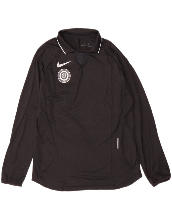 Nike Mens Dri Fit Top Long Sleeve Small Black Polyester