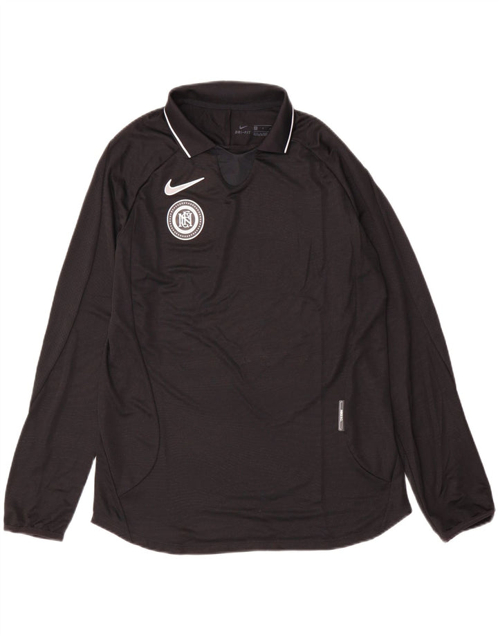 Męska koszulka Nike Dri Fit z długim rękawem, mała, czarna, poliestrowa