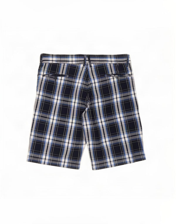 Jack & Jones Herren Chinoshorts XL W36 Marineblau karierte Baumwolle
