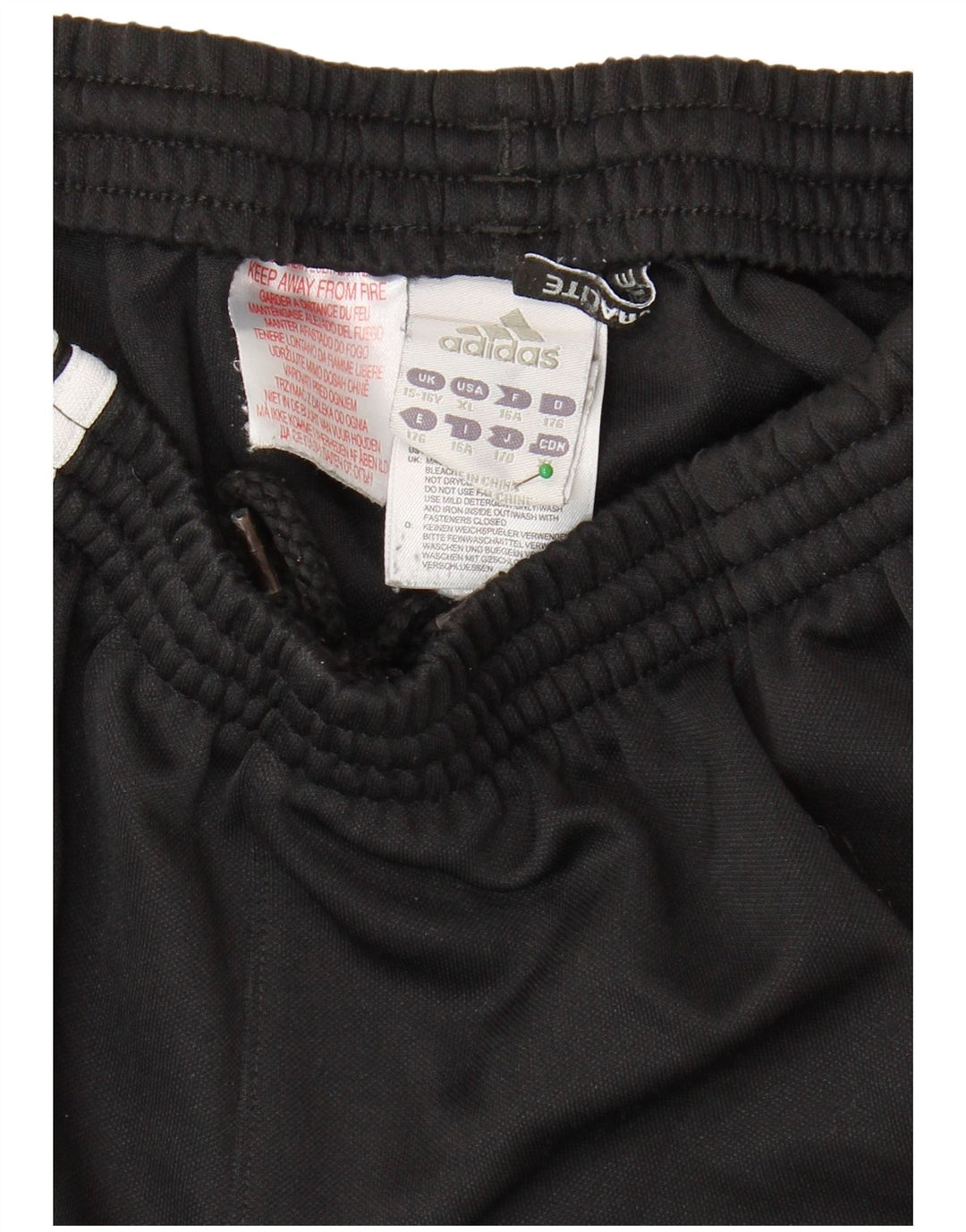 ADIDAS Boys Climalite Tracksuit Trousers 15-16 Years  Black Polyester
