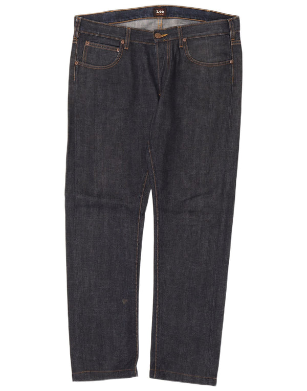 Lee Mens Daren Straight Jeans W34 L32 Azul Marinho Algodão