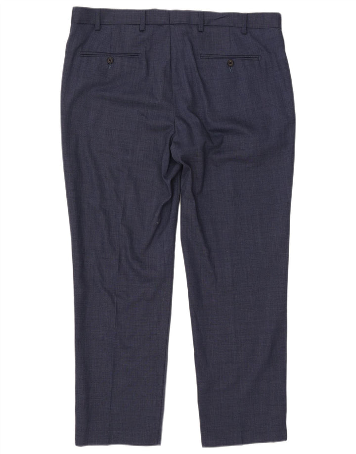 Pantaloni da abito vestibilità regolare da uomo Marks & Spencer W38 L29 lana blu
